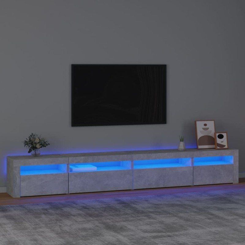 Mobile Porta TV con Luci LED Grigio Cemento 270x35x40 cm Mobile Porta TV con Luci LED Grigio Cemento 270x35x40 cm