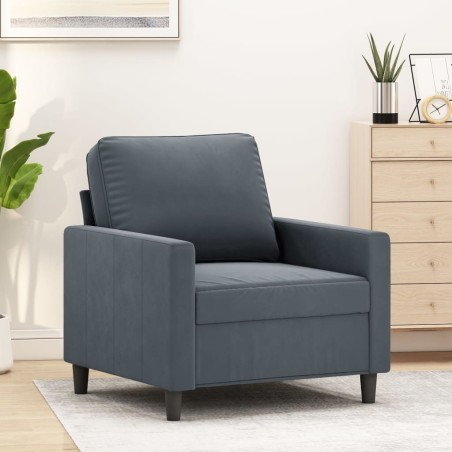vidaXL Poltrona Grigio Scuro 60 cm Velluto