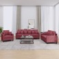 vidaXL Set di Divani 3 pz con Cuscini Rosso Vino in Tessuto vidaXL Set di Divani 3 pz con Cuscini Rosso Vino in Tessuto