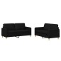 vidaXL Set di Divani 2 pz con Cuscini Nero in Tessuto vidaXL Set di Divani 2 pz con Cuscini Nero in Tessuto