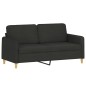 vidaXL Set di Divani 2 pz con Cuscini Nero in Tessuto vidaXL Set di Divani 2 pz con Cuscini Nero in Tessuto