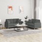 vidaXL Set di Divani 2 pz con Cuscini Grigio Scuro in Tessuto vidaXL Set di Divani 2 pz con Cuscini Grigio Scuro in Tessuto
