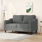 vidaXL Divano a 2 Posti Grigio Scuro 140 cm in Tessuto vidaXL Divano a 2 Posti Grigio Scuro 140 cm in Tessuto