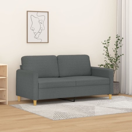 vidaXL Divano a 2 Posti Grigio Scuro 140 cm in Tessuto