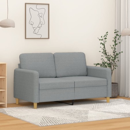 vidaXL Divano a 2 Posti Grigio Chiaro 120 cm in Tessuto