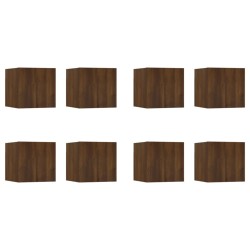 Armadietti TV a Parete 8 pz Rovere Marrone 30,5x30x30 cm