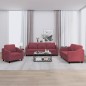 vidaXL Set di Divani 3 pz con Cuscini Rosso Vino in Tessuto vidaXL Set di Divani 3 pz con Cuscini Rosso Vino in Tessuto