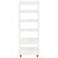 vidaXL Portalegna con Ruote Bianco 40x49x110 cm Legno Massello di Pino