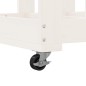 vidaXL Portalegna con Ruote Bianco 40x49x110 cm Legno Massello di Pino