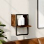 vidaXL Mensola a Parete con Asta Rovere Fumo 20x25x30 cm