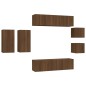 Set Mobili Porta TV 8pz Rovere Marrone in Legno Multistrato Set Mobili Porta TV 8pz Rovere Marrone in Legno Multistrato