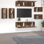 Set Mobili Porta TV 8pz Rovere Marrone in Legno Multistrato Set Mobili Porta TV 8pz Rovere Marrone in Legno Multistrato