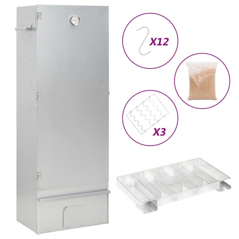 vidaXL Forno Affumicatore BBQ Generatore Fumo Freddo Acciaio Zincato vidaXL Forno Affumicatore BBQ Generatore Fumo Freddo Acciaio Zincato