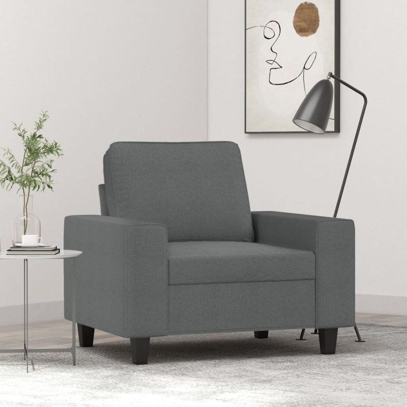 vidaXL Poltrona Grigio Scuro 60 cm in Tessuto vidaXL Poltrona Grigio Scuro 60 cm in Tessuto