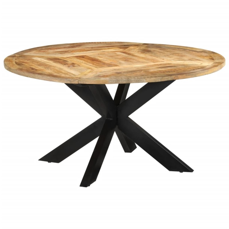 vidaXL Tavolo da Pranzo Ø150x76 cm in Legno Grezzo Massello di Mango vidaXL Tavolo da Pranzo Ø150x76 cm in Legno Grezzo Massello di Mango