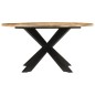 vidaXL Tavolo da Pranzo Ø150x76 cm in Legno Grezzo Massello di Mango vidaXL Tavolo da Pranzo Ø150x76 cm in Legno Grezzo Massello di Mango