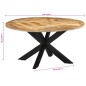 vidaXL Tavolo da Pranzo Ø150x76 cm in Legno Grezzo Massello di Mango vidaXL Tavolo da Pranzo Ø150x76 cm in Legno Grezzo Massello di Mango