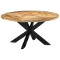 vidaXL Tavolo da Pranzo Ø150x76 cm in Legno Grezzo Massello di Mango vidaXL Tavolo da Pranzo Ø150x76 cm in Legno Grezzo Massello di Mango