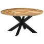vidaXL Tavolo da Pranzo Ø150x76 cm in Legno Grezzo Massello di Mango vidaXL Tavolo da Pranzo Ø150x76 cm in Legno Grezzo Massello di Mango