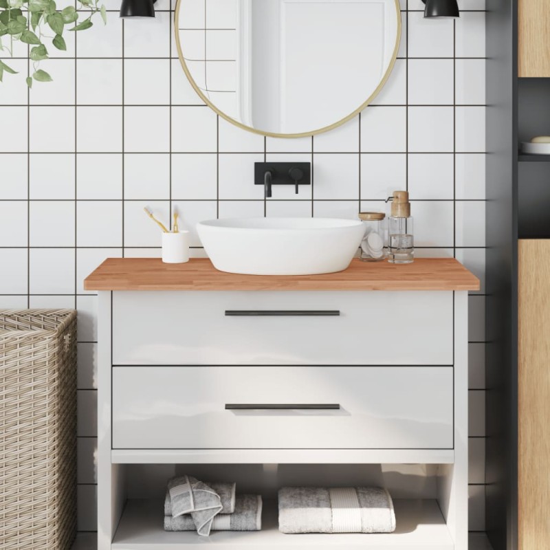 vidaXL Piano Bagno 100x60x2,5 cm in Legno Massello di Faggio vidaXL Piano Bagno 100x60x2,5 cm in Legno Massello di Faggio