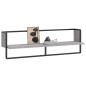 vidaXL Mensola a Parete con Asta Grigio Sonoma 100x25x30 cm