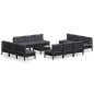 vidaXL Set Divani da Giardino 13 pz con Cuscini Antracite Legno di Pino