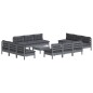 vidaXL Set Divani da Giardino 13 pz e Cuscini Antracite Legno di Pino