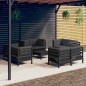 vidaXL Set Divani da Giardino 9 pz con Cuscini Antracite Legno di Pino vidaXL Set Divani da Giardino 9 pz con Cuscini Antracite Legno di Pino