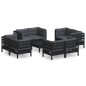 vidaXL Set Divani da Giardino 9 pz con Cuscini Antracite Legno di Pino vidaXL Set Divani da Giardino 9 pz con Cuscini Antracite Legno di Pino