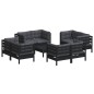 vidaXL Set Divani da Giardino 9 pz con Cuscini Antracite Legno di Pino vidaXL Set Divani da Giardino 9 pz con Cuscini Antracite Legno di Pino