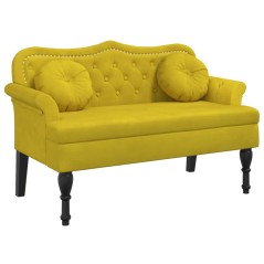 vidaXL Panca con Cuscini Gialla 120,5x65x75 cm in Velluto