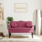 vidaXL Panca con Cuscini Roso Vino 120,5x65x75 cm in Velluto