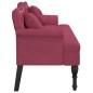 vidaXL Panca con Cuscini Roso Vino 120,5x65x75 cm in Velluto