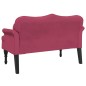 vidaXL Panca con Cuscini Roso Vino 120,5x65x75 cm in Velluto