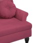 vidaXL Panca con Cuscini Roso Vino 120,5x65x75 cm in Velluto