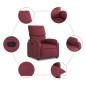vidaXL Poltrona Reclinabile in Tessuto Rosso Vino