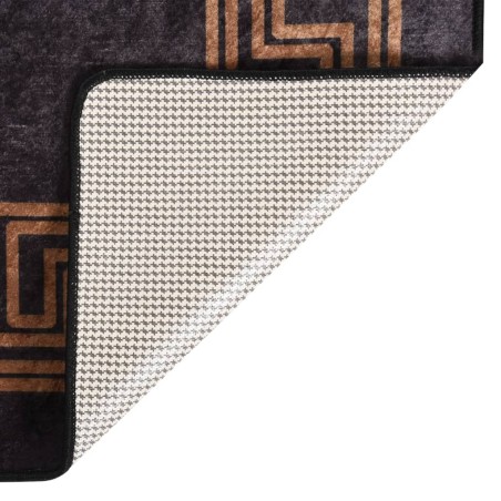 vidaXL Tappeto Lavabile Nero e Oro 120x170 cm Antiscivolo