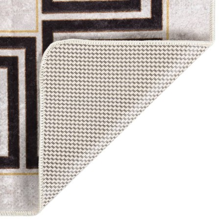 vidaXL Tappeto Lavabile Bianco e Nero 150x230 cm Antiscivolo