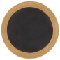 Tappeto Intrecciato Nero e Naturale 90 cm Juta e Cotone Rotondo Tappeto Intrecciato Nero e Naturale 90 cm Juta e Cotone Rotondo