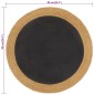 Tappeto Intrecciato Nero e Naturale 90 cm Juta e Cotone Rotondo Tappeto Intrecciato Nero e Naturale 90 cm Juta e Cotone Rotondo