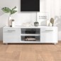 Mobile Porta TV Bianco Lucido 110x40x35 cm Legno Multistrato Mobile Porta TV Bianco Lucido 110x40x35 cm Legno Multistrato