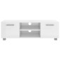 Mobile Porta TV Bianco Lucido 110x40x35 cm Legno Multistrato Mobile Porta TV Bianco Lucido 110x40x35 cm Legno Multistrato