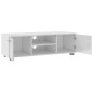 Mobile Porta TV Bianco Lucido 110x40x35 cm Legno Multistrato Mobile Porta TV Bianco Lucido 110x40x35 cm Legno Multistrato