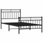 vidaXL Giroletto con Testiera e Pediera Metallo Nero 100x190 cm vidaXL Giroletto con Testiera e Pediera Metallo Nero 100x190 cm