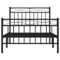 vidaXL Giroletto con Testiera e Pediera Metallo Nero 100x190 cm vidaXL Giroletto con Testiera e Pediera Metallo Nero 100x190 cm