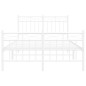 vidaXL Giroletto con Testiera e Pediera Metallo Bianco 120x190 cm vidaXL Giroletto con Testiera e Pediera Metallo Bianco 120x190 cm