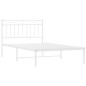 vidaXL Giroletto con Testiera Metallo Bianco 107x203 cm vidaXL Giroletto con Testiera Metallo Bianco 107x203 cm
