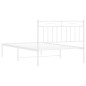 vidaXL Giroletto con Testiera Metallo Bianco 107x203 cm vidaXL Giroletto con Testiera Metallo Bianco 107x203 cm