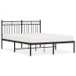 vidaXL Giroletto con Testiera in Metallo Nero 135x190 cm