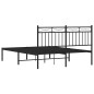 vidaXL Giroletto con Testiera in Metallo Nero 135x190 cm